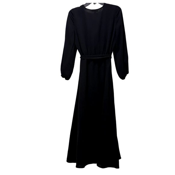 Alfani Deep Black Wrap Front Dress Size: PM - Picture 2 of 5